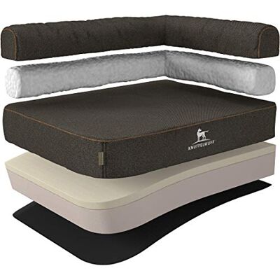 Knuffelwuff Marlie Panier d'angle Orthopédique en Velours avec Aspect Tissage Main Accoudoir à Droite Noir XXL 120 x 80 cm - Publicité Knuffelwuff Marlie Panier d'angle Orthopédique en Velours avec Aspect Tissage Main Accoudoir à Droite Noir XXL 120 x 80 cm - Publicité
