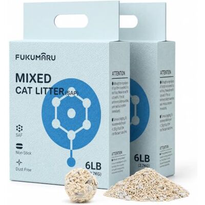 FUKUMARU Litière pour Chat Tofu,sans Poussière et Légèrement Agglomérante, Contrôle des odeurs, Lavable, Faible résidu, 5,4kg - Publicité FUKUMARU Litière pour Chat Tofu,sans Poussière et Légèrement Agglomérante, Contrôle des odeurs, Lavable, Faible résidu, 5,4kg - Publicité