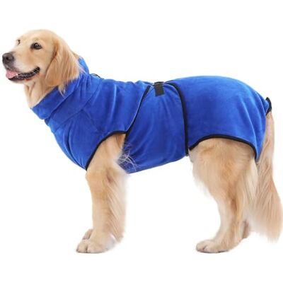 PETTOM Peignoir Chien Super Absorbant, Serviette Chiens Séchage Rapide en Microfibre pour Bain Plage Pluie (Bleu, L) - Publicité PETTOM Peignoir Chien Super Absorbant, Serviette Chiens Séchage Rapide en Microfibre pour Bain Plage Pluie (Bleu, L) - Publicité