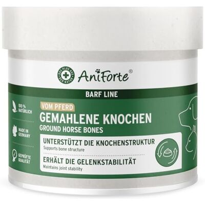 AniForte - BARF-Line Gemahlene Knochen vom Pferd - 500 g - Os de cheval - Bone meal powder - Publicité AniForte - BARF-Line Gemahlene Knochen vom Pferd - 500 g - Os de cheval - Bone meal powder - Publicité