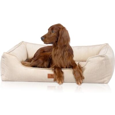 Knuffelwuff Panier pour Chien orthopédique en Velours côtelé Aspect tissé Main Nunavut XL 105 x 75cm Crème Housse Amovible Lavable pour Grands, Moyens et Petits Chiens - Publicité Knuffelwuff Panier pour Chien orthopédique en Velours côtelé Aspect tissé Main Nunavut XL 105 x 75cm Crème Housse Amovible Lavable pour Grands, Moyens et Petits Chiens - Publicité
