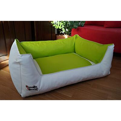 Hundebettenmanufaktur Acceso Panier pour Chien en Similicuir 105 cm X 80 cm Blanc Limone - Publicité Hundebettenmanufaktur Acceso Panier pour Chien en Similicuir 105 cm X 80 cm Blanc Limone - Publicité