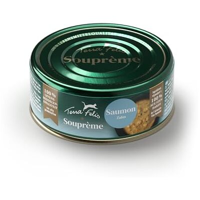 Terra Felis Souprème Saumon 70g I Soupe pour Chat sans Sucre Haute Acceptation Aliments pour Chats 1re qualité 100% aux Standards de l’Alimentation Humaine I Nourriture complémentaire - Publicité Terra Felis Souprème Saumon 70g I Soupe pour Chat sans Sucre Haute Acceptation Aliments pour Chats 1re qualité 100% aux Standards de l’Alimentation Humaine I Nourriture complémentaire - Publicité