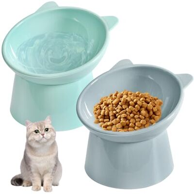 SUNOYA 2 Pièces Gamelle Chat Surélevée, Bol Incliné à 15°, Gamelle à Nourriture pour Détendre la Colonne Cervicale, pour Chiots Lapins - Publicité SUNOYA 2 Pièces Gamelle Chat Surélevée, Bol Incliné à 15°, Gamelle à Nourriture pour Détendre la Colonne Cervicale, pour Chiots Lapins - Publicité