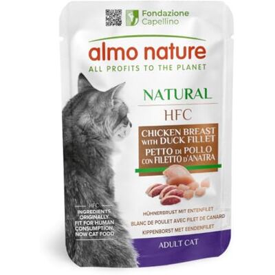 almo nature HFC Natural – Nourriture Humide pour Chats Adultes – Blanc de Poulet et Filet de Canard – 55 g, Lot de 24 Sachets - Publicité almo nature HFC Natural – Nourriture Humide pour Chats Adultes – Blanc de Poulet et Filet de Canard – 55 g, Lot de 24 Sachets - Publicité