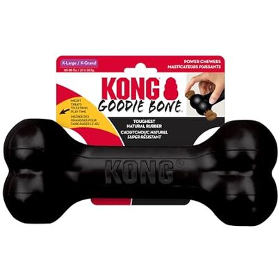 KONG Extreme Goodie Bone Os pour Chien en Caoutchouc Naturel Le Plus Durable pour Les mâcheurs puissants – Noir – pour Chiens de très Grande Taille - Publicité KONG Extreme Goodie Bone Os pour Chien en Caoutchouc Naturel Le Plus Durable pour Les mâcheurs puissants – Noir – pour Chiens de très Grande Taille - Publicité