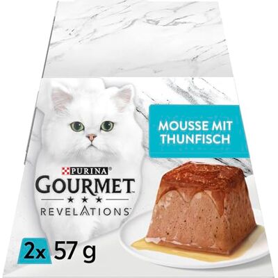 Gourmet PURINA Revelations Lot de 12 boîtes de Nourriture Humide en Sauce pour Chat au Thon (12 x 2 portions de 57 g) - Publicité Gourmet PURINA Revelations Lot de 12 boîtes de Nourriture Humide en Sauce pour Chat au Thon (12 x 2 portions de 57 g) - Publicité