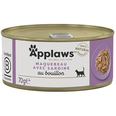 Applaws 100% Natural Wet Cat Food, Mackerel with Sardine 24 x 70g Tins - Publicité Applaws 100% Natural Wet Cat Food, Mackerel with Sardine 24 x 70g Tins - Publicité