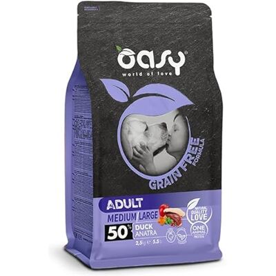 Oasy Sans Céréales Adulte Moyen Grand Canard - Nourriture pour chiens - Publicité Oasy Sans Céréales Adulte Moyen Grand Canard - Nourriture pour chiens - Publicité