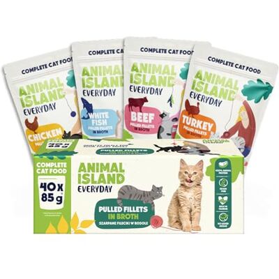 Nourriture humide Animal Island bœuf, poulet, dinde & poisson - 85g x 40 - Publicité Nourriture humide Animal Island bœuf, poulet, dinde & poisson - 85g x 40 - Publicité