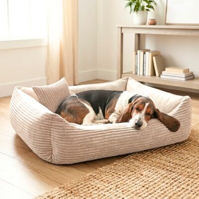 4L Textil Molly Housse Douillette pour Chien Amovible et Lavable Panier pour Chien de Taille Moyenne Coussin Moelleux pour Chien (120 x 100 cm, Rayures 04) - Publicité 4L Textil Molly Housse Douillette pour Chien Amovible et Lavable Panier pour Chien de Taille Moyenne Coussin Moelleux pour Chien (120 x 100 cm, Rayures 04) - Publicité