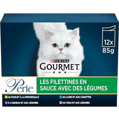 Gourmet Perle Les Filettines avec des Légumes 12X85 g Sachets Repas pour Chat Adulte Lot de 6 - Publicité Gourmet Perle Les Filettines avec des Légumes 12X85 g Sachets Repas pour Chat Adulte Lot de 6 - Publicité