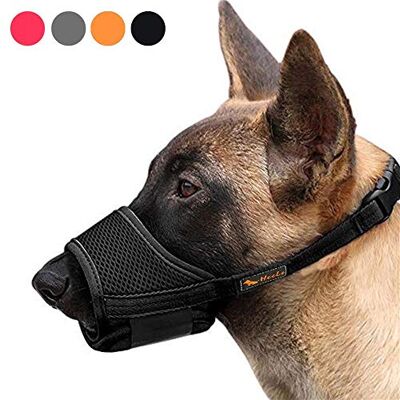 HEELE Muselière Souple Réglable pour Chiens en Nylon Anti-Aboiement et Anti-Morsure pour Petits et Moyens Chiens, Noir, L - Publicité HEELE Muselière Souple Réglable pour Chiens en Nylon Anti-Aboiement et Anti-Morsure pour Petits et Moyens Chiens, Noir, L - Publicité