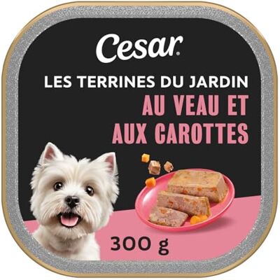Cesar Pâté de veau et carottes pour chien - 20 Paquets - Publicité Cesar Pâté de veau et carottes pour chien - 20 Paquets - Publicité