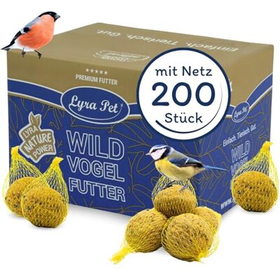 Lyra Pet ® 200 Boules de Graisse pour mésanges en Filet de 90 g chacune = 18 kg de Nourriture pour Oiseaux Sauvages - Publicité Lyra Pet ® 200 Boules de Graisse pour mésanges en Filet de 90 g chacune = 18 kg de Nourriture pour Oiseaux Sauvages - Publicité