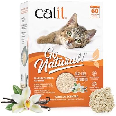 Catit Go Natural, litière pour Chat agglomérante au Parfum de Vanille, à Base de cosses de Pois Naturelles, 99,9 % sans poussière, Forte neutralisation des odeurs, Facile à ramasser, 5,6 kg - Publicité Catit Go Natural, litière pour Chat agglomérante au Parfum de Vanille, à Base de cosses de Pois Naturelles, 99,9 % sans poussière, Forte neutralisation des odeurs, Facile à ramasser, 5,6 kg - Publicité