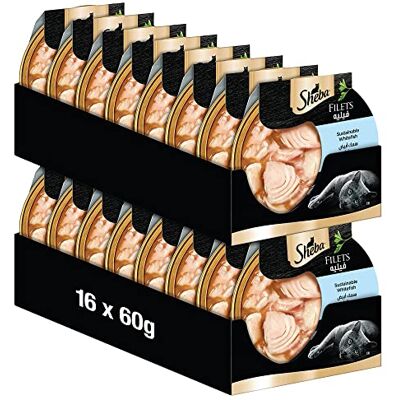 Sheba Filets Nourriture Humide pour Chat dans la Coque avec Poisson Blanc Durable 16 x 60 g Lot de 16 - Publicité Sheba Filets Nourriture Humide pour Chat dans la Coque avec Poisson Blanc Durable 16 x 60 g Lot de 16 - Publicité