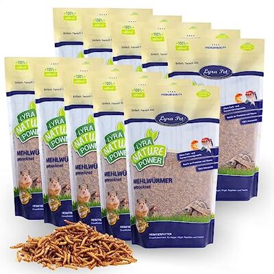 Lyra Pet ® 10 x 1 kg vers de Farine séchés, Aliment de qualité Premium Aliment riche en protéines – source d’énergie pour insectivores – vitamines & minéraux – oiseaux sauvages, rongeurs &reptiles - Publicité Lyra Pet ® 10 x 1 kg vers de Farine séchés, Aliment de qualité Premium Aliment riche en protéines – source d’énergie pour insectivores – vitamines & minéraux – oiseaux sauvages, rongeurs &reptiles - Publicité