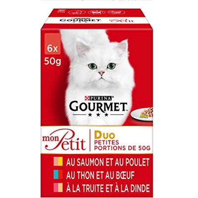 Gourmet Duo : Saumon-Poulet, Thon-Bœuf, Truite-Dinde 6x50g Lot de 8 - Publicité Gourmet Duo : Saumon-Poulet, Thon-Bœuf, Truite-Dinde 6x50g Lot de 8 - Publicité