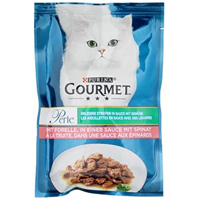 Gourmet Perle Erlesene Streifen Lot de 26 Paquets de Nourriture Humide pour Chat avec Truite 26 x 85 g - Publicité Gourmet Perle Erlesene Streifen Lot de 26 Paquets de Nourriture Humide pour Chat avec Truite 26 x 85 g - Publicité
