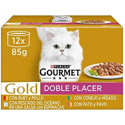 Gourmet Purina Gold Double Plaisir Nourriture Humide pour Chat Lot de 8 Paquets de 12 boîtes 85 g 96 - Publicité Gourmet Purina Gold Double Plaisir Nourriture Humide pour Chat Lot de 8 Paquets de 12 boîtes 85 g 96 - Publicité