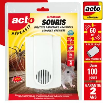 Acto RÉPULSIF ULTRASONS SOURIS, INSECTES RAMPANTS, ARAIGNÉES «COMBLES ET GRENIERS» RUS4 - Publicité Acto RÉPULSIF ULTRASONS SOURIS, INSECTES RAMPANTS, ARAIGNÉES «COMBLES ET GRENIERS» RUS4 - Publicité