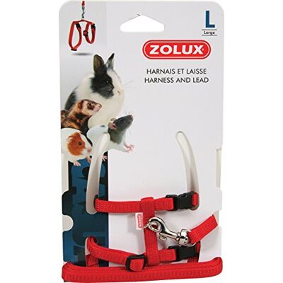 Kit harnais et laisse Zolux pour animaux - Rouge - Publicité Kit harnais et laisse Zolux pour animaux - Rouge - Publicité