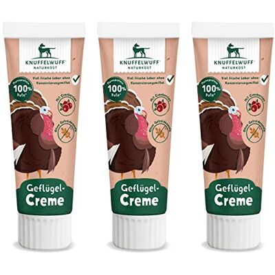 Knuffelwuff Tuben Snack Lot de 3 friandises pour chien à la dinde – Avec beaucoup de viande fraîche – Sans conservateur, sans sucre ni céréales – Idéal également pour les chiots – Fabriqué en - Publicité Knuffelwuff Tuben Snack Lot de 3 friandises pour chien à la dinde – Avec beaucoup de viande fraîche – Sans conservateur, sans sucre ni céréales – Idéal également pour les chiots – Fabriqué en - Publicité