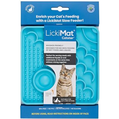 LickiMat - Catser - Tapis d'alimentation lente - Bol intégré - Publicité LickiMat - Catser - Tapis d'alimentation lente - Bol intégré - Publicité