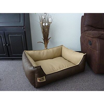 Hundebettenmanufaktur 110 cm X 85 cm panier de chien Similpelle cuir synthétique marron / beige - Publicité Hundebettenmanufaktur 110 cm X 85 cm panier de chien Similpelle cuir synthétique marron / beige - Publicité