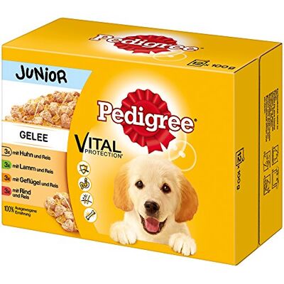 PEDIGREE Nourriture humide Junior pour chiots au choix en gelée, 12 sachets (12 x 100 g) - Publicité PEDIGREE Nourriture humide Junior pour chiots au choix en gelée, 12 sachets (12 x 100 g) - Publicité