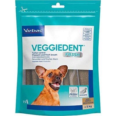 Virbac 15 Lamelles Veggiedent XS CN < 5kg - Publicité Virbac 15 Lamelles Veggiedent XS CN < 5kg - Publicité