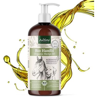 AniForte Huile de Graines de Chanvre Bio 1 L pour Chiens & Chevaux – Pressée à Froid, Pure et Naturelle, Complément Alimentaire sans Additifs - Publicité AniForte Huile de Graines de Chanvre Bio 1 L pour Chiens & Chevaux – Pressée à Froid, Pure et Naturelle, Complément Alimentaire sans Additifs - Publicité