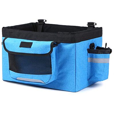 ACSUZ Pliable Oxford Tissu Vélo Panier 10kg Charge Vélo Guidon Avant Sac Boîte Animal Chien Chat Transporteur Vélo Accessoires pour,Bleu - Publicité ACSUZ Pliable Oxford Tissu Vélo Panier 10kg Charge Vélo Guidon Avant Sac Boîte Animal Chien Chat Transporteur Vélo Accessoires pour,Bleu - Publicité
