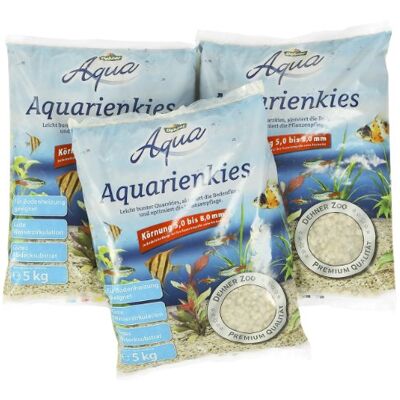 Dehner - Aqua Aquarium Gruskorn - 5-8 mm - 3x5kg - Gravier - Publicité Dehner - Aqua Aquarium Gruskorn - 5-8 mm - 3x5kg - Gravier - Publicité