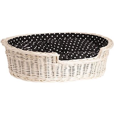 Panier ovale en osier blanc pour chien/chat - Publicité Panier ovale en osier blanc pour chien/chat - Publicité
