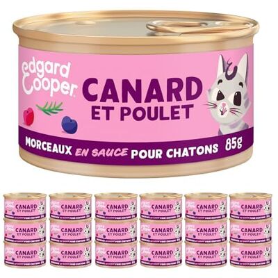 Edgard & Cooper Canard & Poulet Chaton 18 x 85 g - Nourriture pour chatons - Publicité Edgard & Cooper Canard & Poulet Chaton 18 x 85 g - Nourriture pour chatons - Publicité