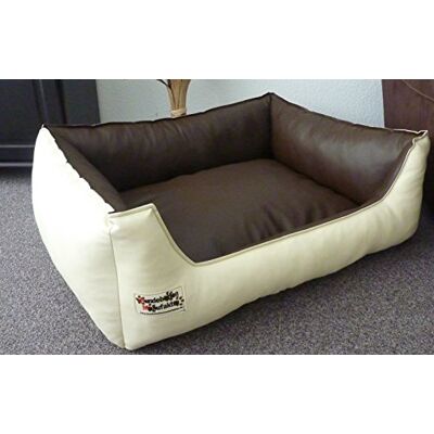 Hundebettenmanufaktur 50 cm X 40 cm Panier de Chien Similpelle Cuir synthétique Creme/Marron - Publicité Hundebettenmanufaktur 50 cm X 40 cm Panier de Chien Similpelle Cuir synthétique Creme/Marron - Publicité