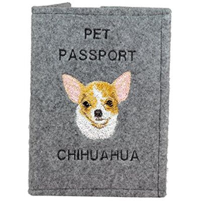 Art-Dog - Chihuahua - Feutre - Porte-passeport - Publicité Art-Dog - Chihuahua - Feutre - Porte-passeport - Publicité