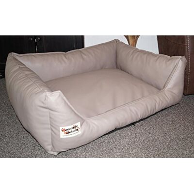 Hundebettenmanufaktur Panier de Chien en Cuir Synthétique Taupe 50 cm x 40 cm - Publicité Hundebettenmanufaktur Panier de Chien en Cuir Synthétique Taupe 50 cm x 40 cm - Publicité
