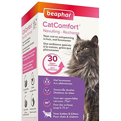Beaphar – CATCOMFORT – Recharge pour diffuseur électrique de phéromones pour Chat – Réduit Le Stress et Les comportements Non désirés sans dépendance ni Somnolence – Prêt à l'emploi - Publicité Beaphar – CATCOMFORT – Recharge pour diffuseur électrique de phéromones pour Chat – Réduit Le Stress et Les comportements Non désirés sans dépendance ni Somnolence – Prêt à l'emploi - Publicité