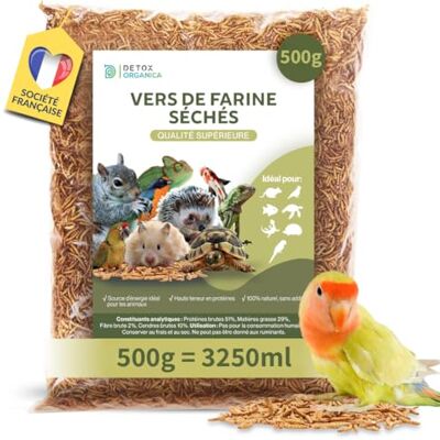 Detox Organica vers de Farine Séchés 500g =3250ml Premium 100% Naturel Friandise pour Animaux Sauvages + Compagnie Oiseaux, Hérissons, Tortues, Reptiles, Poissons, Rongeurs Sans additifs - Publicité Detox Organica vers de Farine Séchés 500g =3250ml Premium 100% Naturel Friandise pour Animaux Sauvages + Compagnie Oiseaux, Hérissons, Tortues, Reptiles, Poissons, Rongeurs Sans additifs - Publicité
