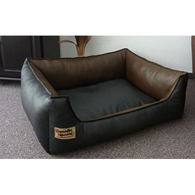 Hundebettenmanufaktur 50 cm X 40 cm panier de chien Similpelle cuir synthétique noir / marron - Publicité Hundebettenmanufaktur 50 cm X 40 cm panier de chien Similpelle cuir synthétique noir / marron - Publicité
