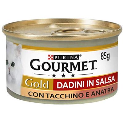 Gourmet Purina Gold Dadini in Salsa Humide Chat avec Tacchino et Canard, 24 Latex de 85 g - Publicité Gourmet Purina Gold Dadini in Salsa Humide Chat avec Tacchino et Canard, 24 Latex de 85 g - Publicité