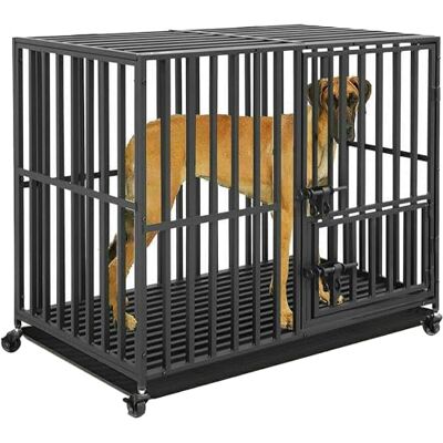 BingoPaw Cage Chien Interieur Solide: Caisse de Transport L sur Roulette Grand Chien Grande Taille Cages Robuste Extérieur pour Gros Chiens en Métal avec 3 Porte et Plateau Amovible 95x81x57cm - Publicité BingoPaw Cage Chien Interieur Solide: Caisse de Transport L sur Roulette Grand Chien Grande Taille Cages Robuste Extérieur pour Gros Chiens en Métal avec 3 Porte et Plateau Amovible 95x81x57cm - Publicité