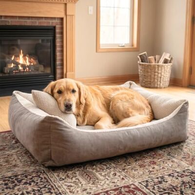 4L Textil TEO Panier Chien Lavable et Déhoussable – Coussin Chien Confortable en Tissu Résistant, Canapé Chien avec Bords Rembourrés – 120x100 cm, Marron/Beige - Publicité 4L Textil TEO Panier Chien Lavable et Déhoussable – Coussin Chien Confortable en Tissu Résistant, Canapé Chien avec Bords Rembourrés – 120x100 cm, Marron/Beige - Publicité