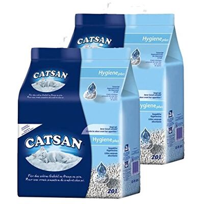 Catsan - Hygiène - Non-agglomérant - 2 x 20L - Litière pour chat - Publicité Catsan - Hygiène - Non-agglomérant - 2 x 20L - Litière pour chat - Publicité