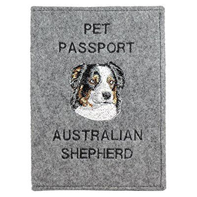 Australian Shepherd - Aussie - Feutre - Porte-passeport - Publicité Australian Shepherd - Aussie - Feutre - Porte-passeport - Publicité