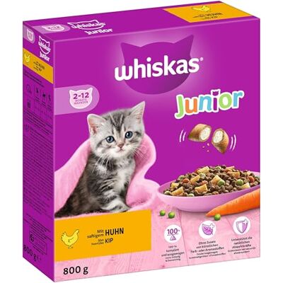Whiskas Junior Poulet Croquettes pour Chatons - Nourriture pour Chats - Publicité Whiskas Junior Poulet Croquettes pour Chatons - Nourriture pour Chats - Publicité