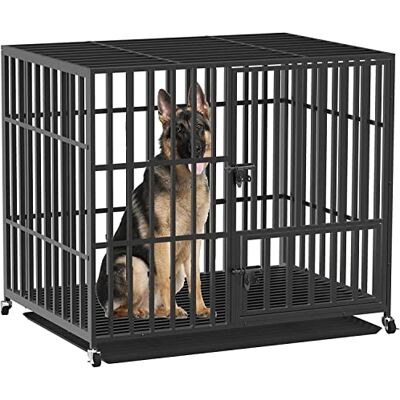BingoPaw Cage Chien Interieur Solide: Caisse de Transport XXL sur Roulette Grand Chien Grande Taille Cages Robuste Extérieur pour Gros Chiens en Métal avec 3 Porte et Plateau Amovible 117x96x84cm - Publicité BingoPaw Cage Chien Interieur Solide: Caisse de Transport XXL sur Roulette Grand Chien Grande Taille Cages Robuste Extérieur pour Gros Chiens en Métal avec 3 Porte et Plateau Amovible 117x96x84cm - Publicité